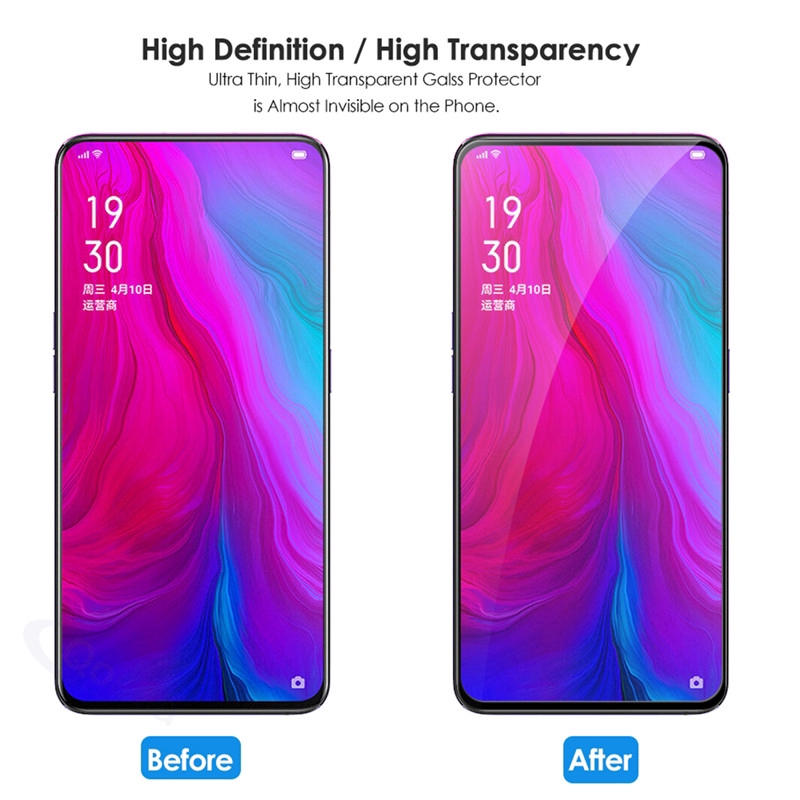 OPPO Reno 10x Zoom Tempered Glass Screen Protector For OPPO F11 F9 Pro F7 F5 A79 A77 A7A5S A3S Full Glue Screen Protector &amp; Camera Lens Glass Protector