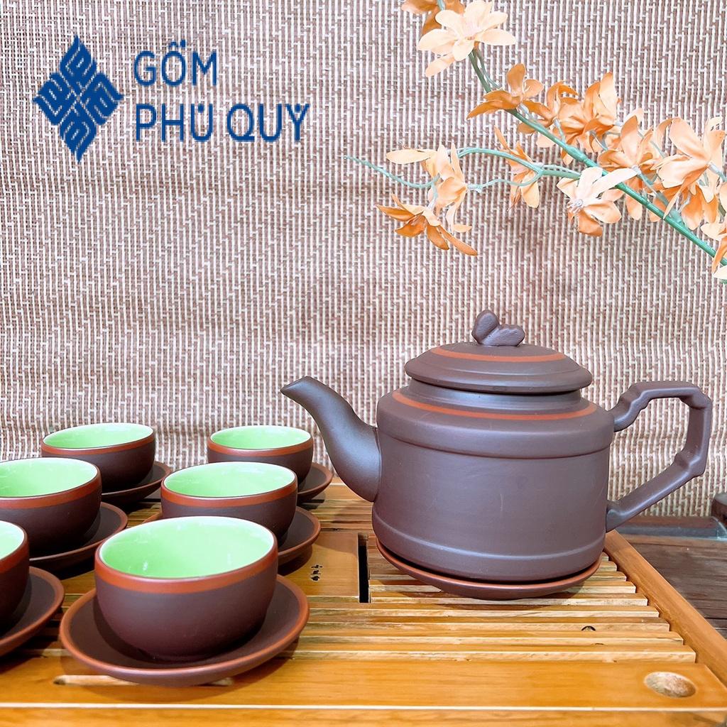 Bộ Ấm Chén Uống Trà ⚱ Gốm Sứ Bát Tràng ⚱ Ấm Trà Tống Ngấn Cao Cấp Tử Sa Gomphuquy Hh11