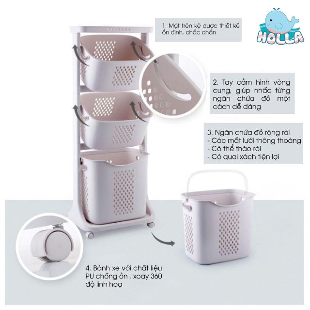 Kệ nhựa 3 tầng Plastic đa năng