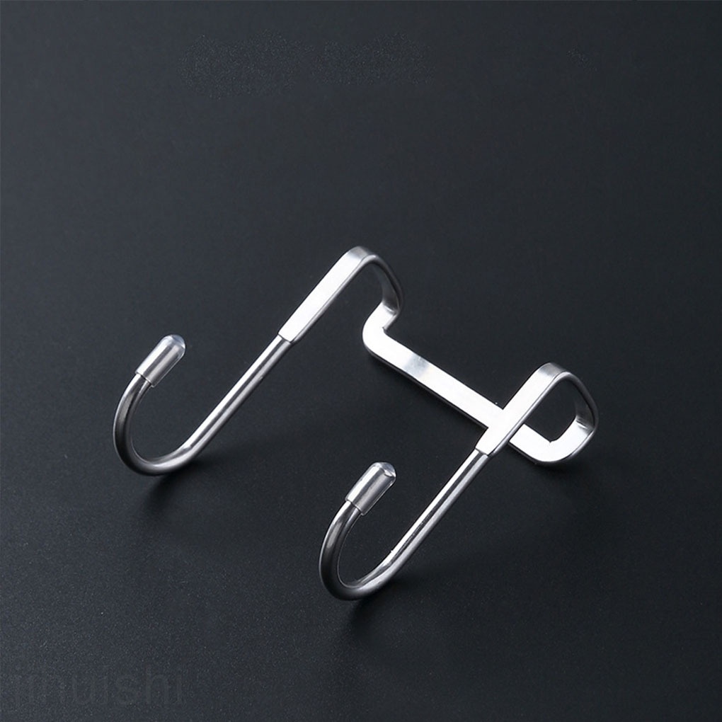 Móc Treo Áo Khoác Bằng Thép Không Gỉ 304 Hình Chữ S Gắn Sau Lưng Cửa Nhà Bếp / Phòng Tắm