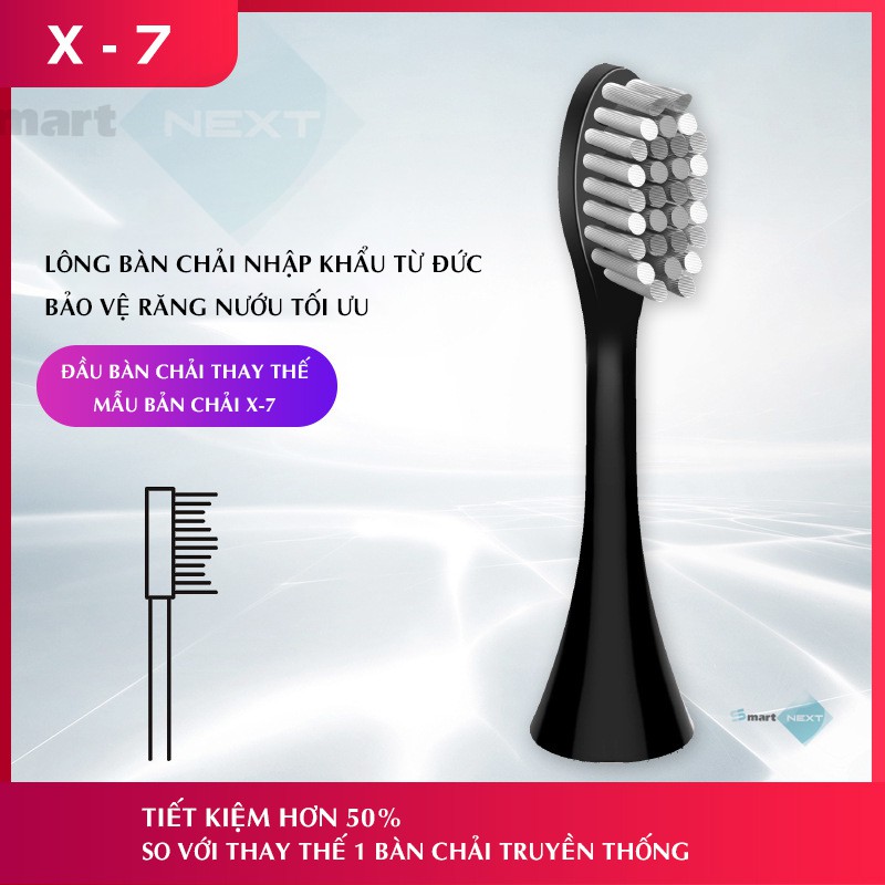 Đầu bàn chải điện thay thế X-7, lông chải Đức nhập khẩu, thay thế mỗi 3 tháng/lần được nha khoa khuyên dùng