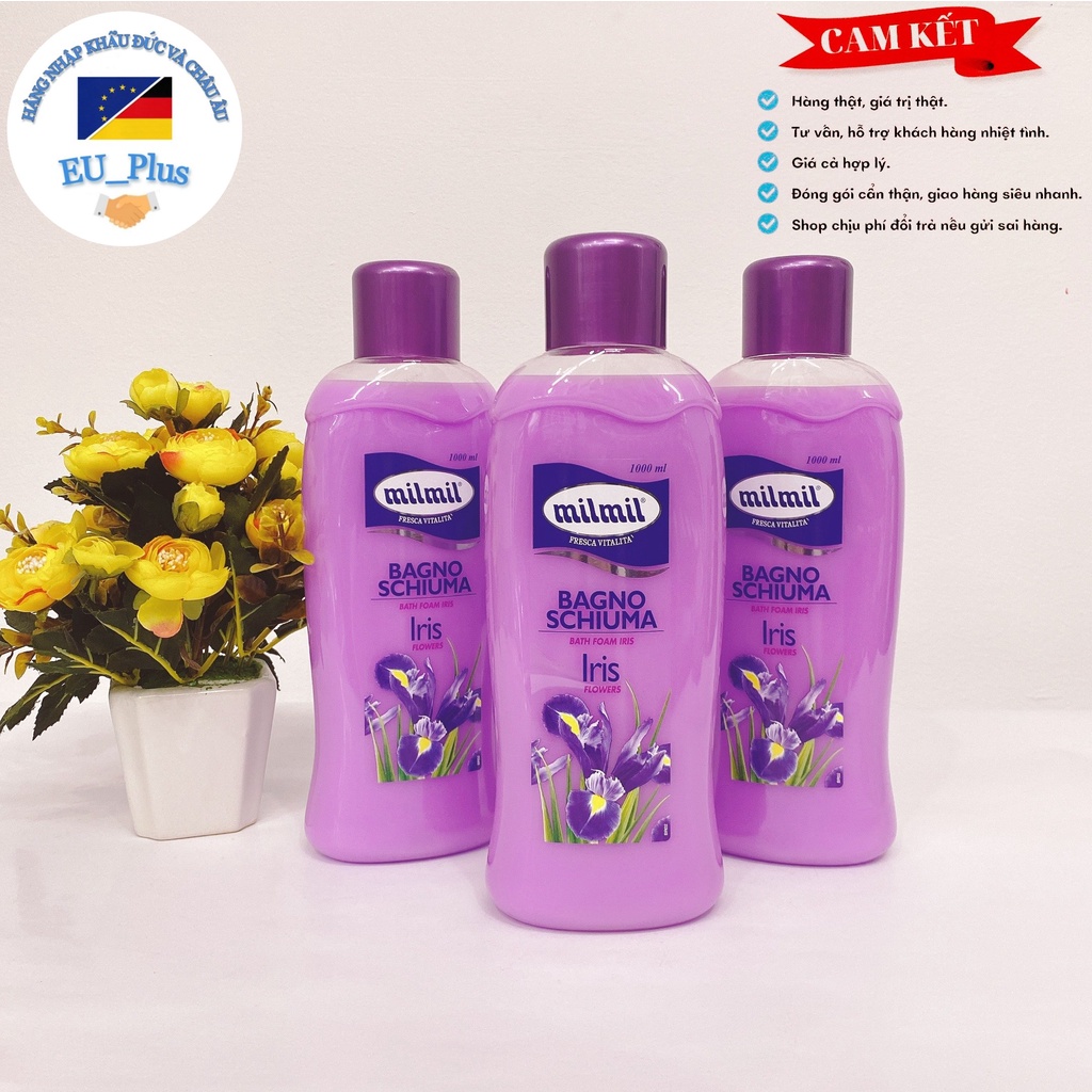 Sữa tắm Milmil hoa Lris 1000ml (có vòi kèm theo)