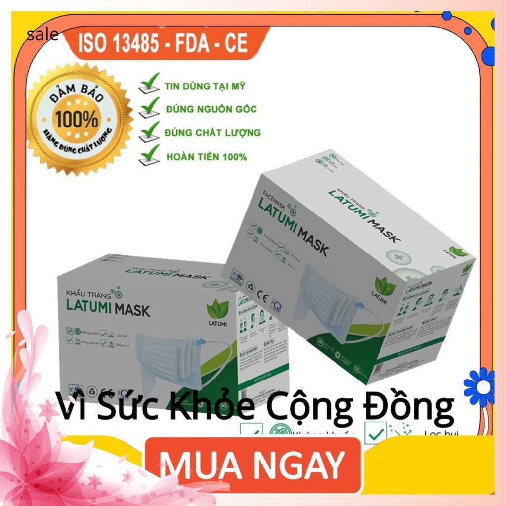 [SALE SỐC] Khẩu Trang Y Tế 4 Lớp Combo 2 Hộp LATUMI Kháng Khuẩn,Siêu Dày doradoraaa