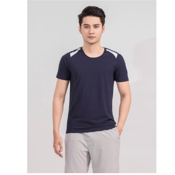 Áo thun nam ARISTINO dáng Slim fit ôm vừa vặn, cổ tròn điểm nhấn cầu vai nam tính, năng động - ATS017S9
