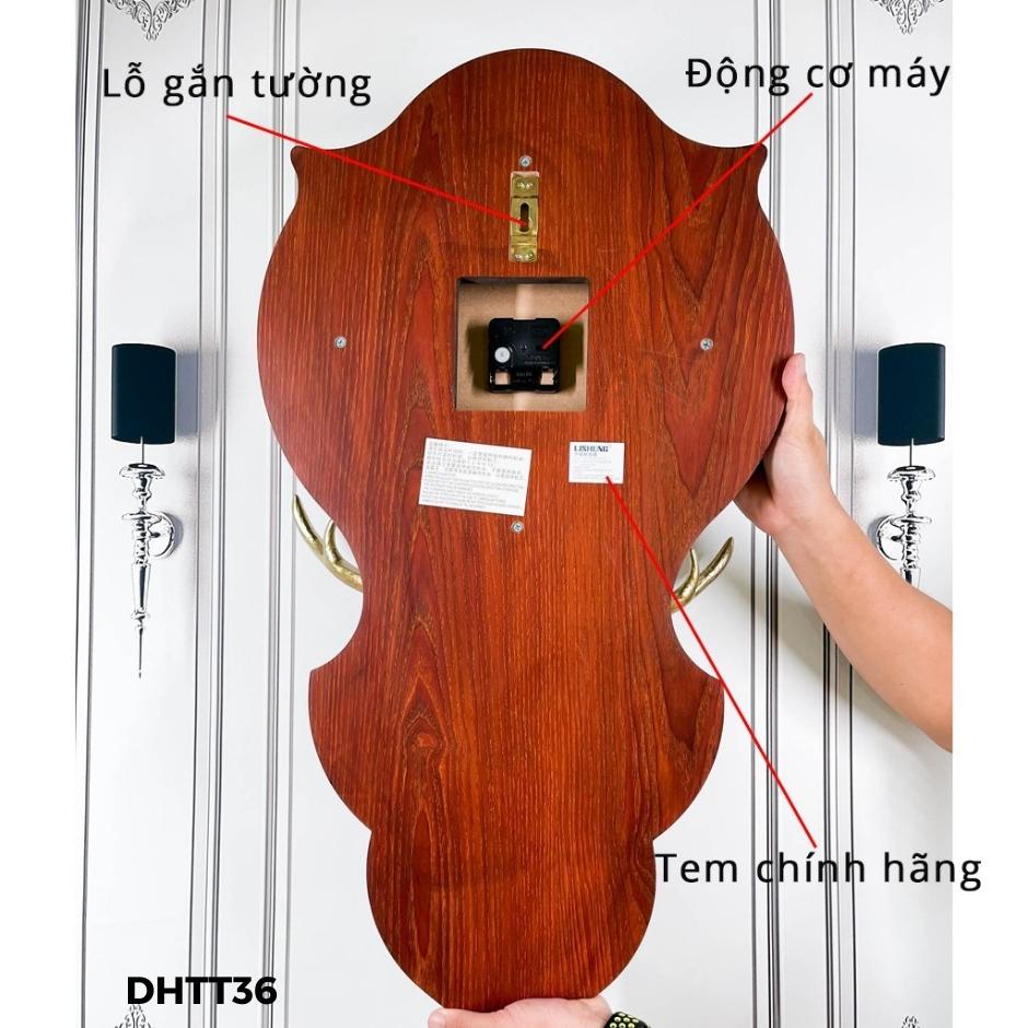 Đồng hồ treo tường TÂN CỔ ĐIỂN tượng hình đầu dê sinh động sang trọng DHTT36 - Món quà tân gia ý nghĩa.