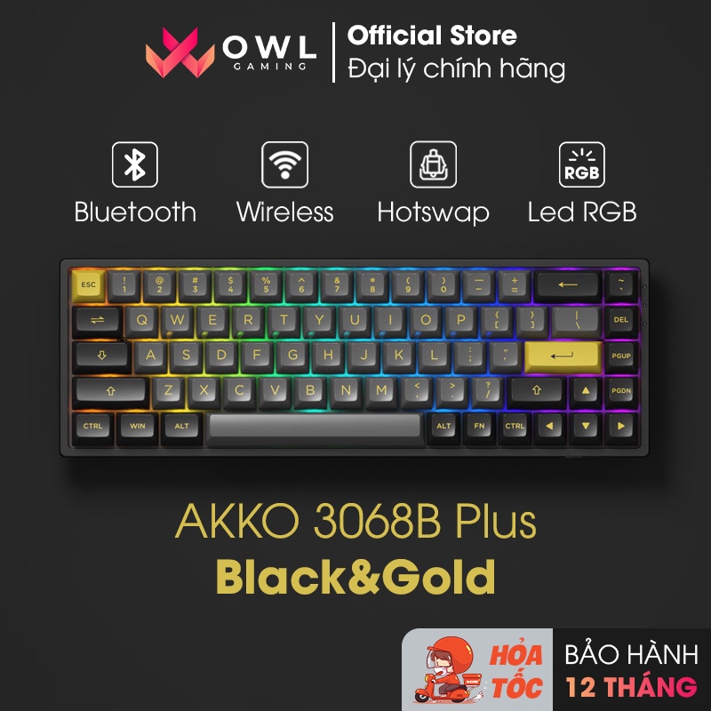 Bàn phím cơ AKKO 3068B Plus Black&Gold