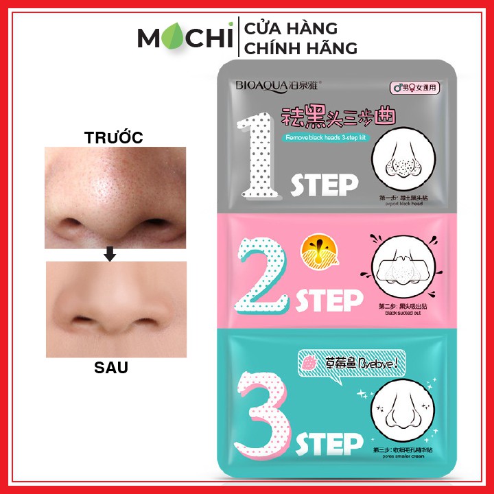 Mặt Nạ Lột Mụn Đầu Đen Mũi Set 3 Bước Mask Bioaqua Cao Cấp Nội Địa Trung MOCHI SHOP | BigBuy360 - bigbuy360.vn