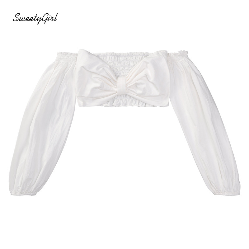 Áo Lửng Trễ Vai Tay Phồng Quyến Rũ Gợi Cảm Dành Cho Nữ