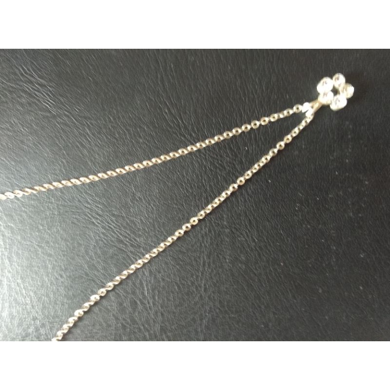 Vòng cổ mặt 5 viên đá cz khoá bạc