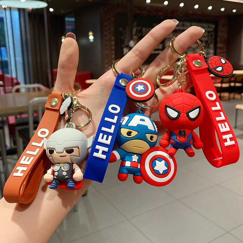 Móc khoá silicon siêu anh hùng người nhện spiderman người dơi Captain America  Avengers Kino Shop