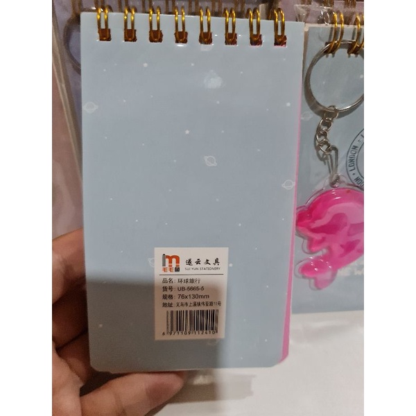 SỔ TAY LÒ XO BÌA CÓ CHARM PHÁT SÁNG Size 130mm