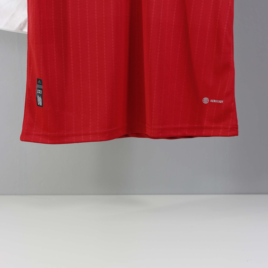 Đồ đá banh Manchester United Leaguestore - set thể thao bộ quần áo đá bóng nam MU sân nhà 22/23 cổ bẻ màu đỏ ngắn tay