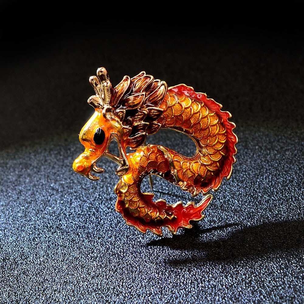 Enamel Creative Dragon Brooch For Women Child Brooches Pin Winter Desgin Party Gift