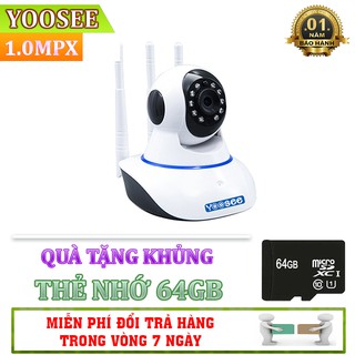 Camera giám sát không dây yoosee 3 râu - 10 đèn hồng ngoại- độ phân giải 1280x720