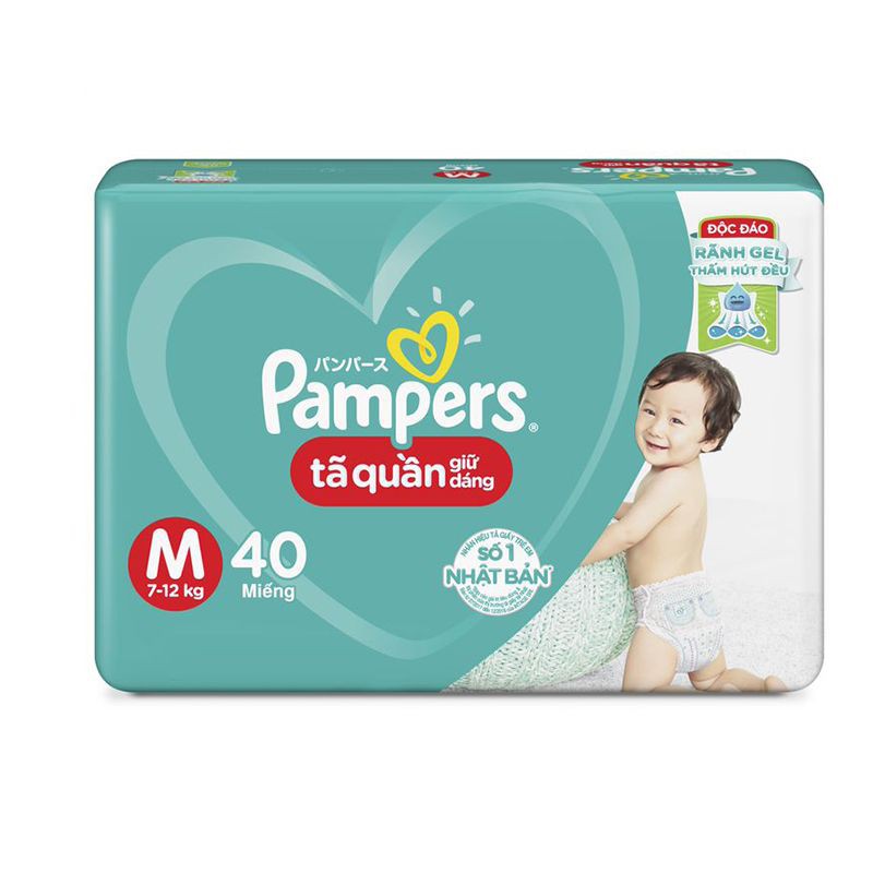 Tã bỉm quần Pamper giữ dáng M40 (7-12kg).