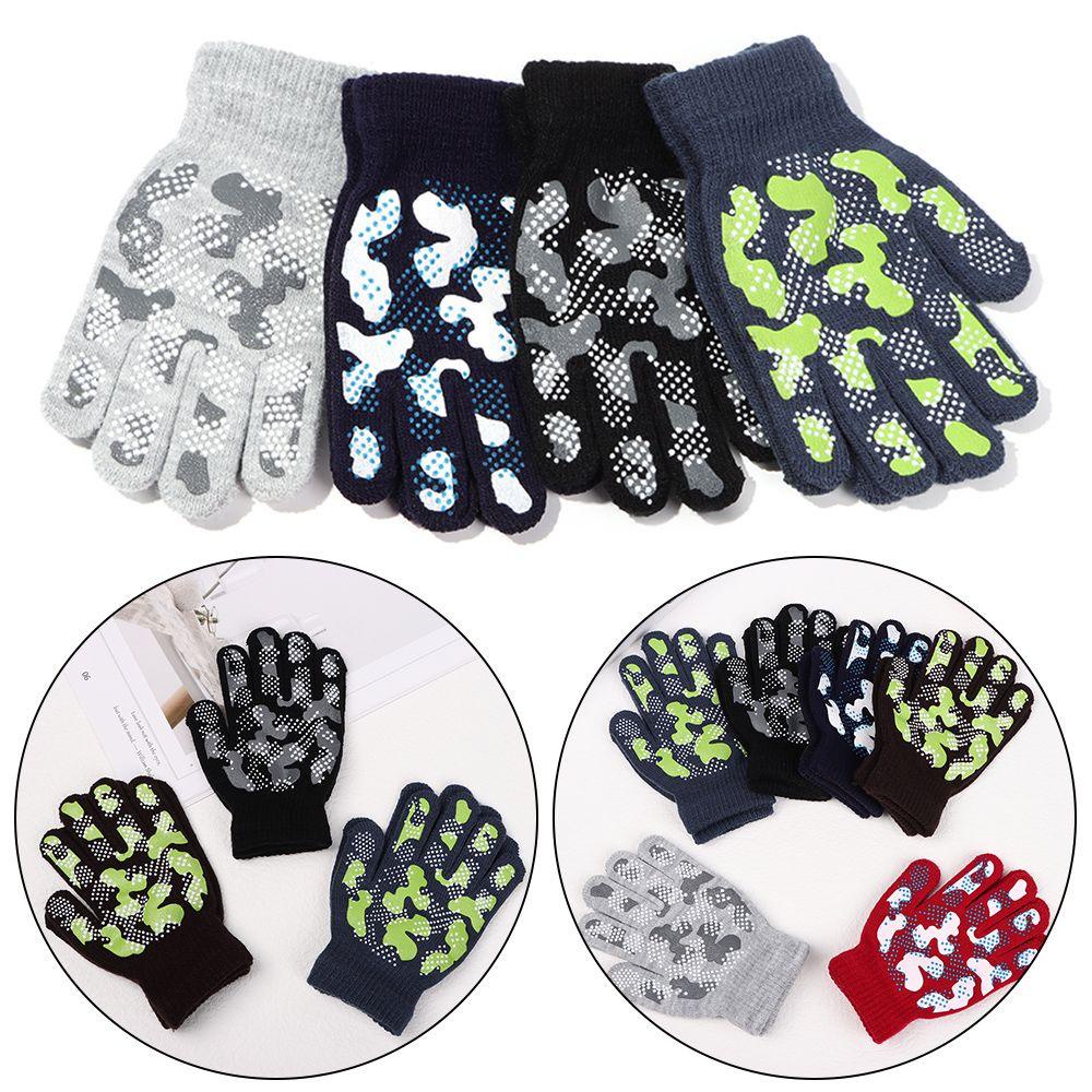 Găng Tay Thể Thao Họa Tiết Rằn Ri Chất Liệu Dày Dặn Mềm Mại Giữ Ấ