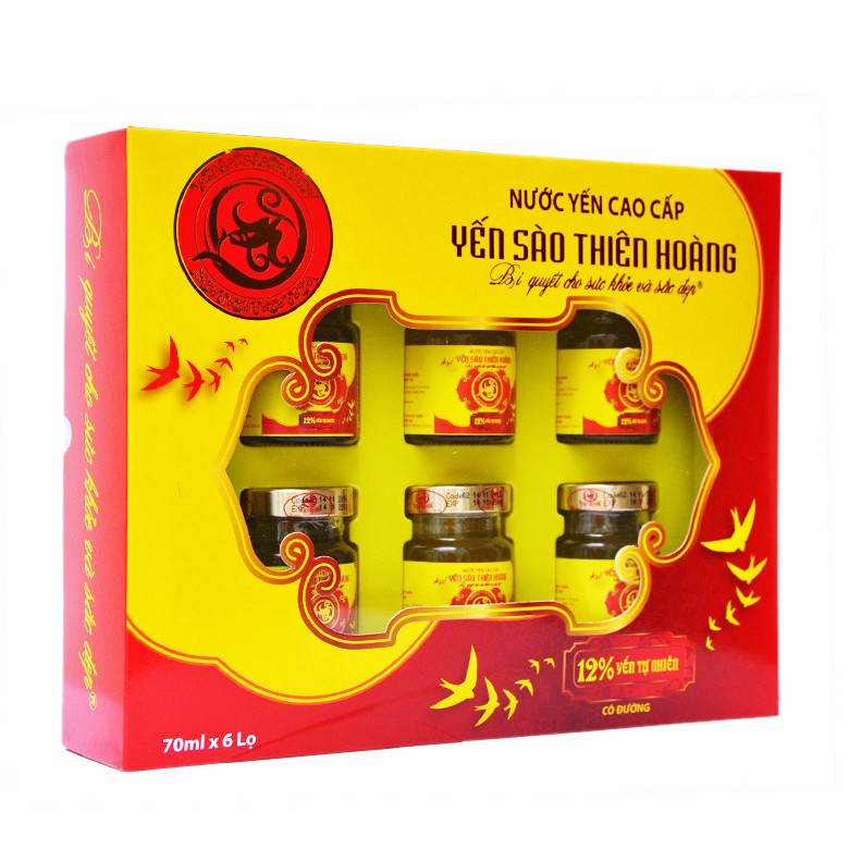 Nước Yến Nguyên Chất Thiên Hoàng 12% (6 lọ x 70ml)