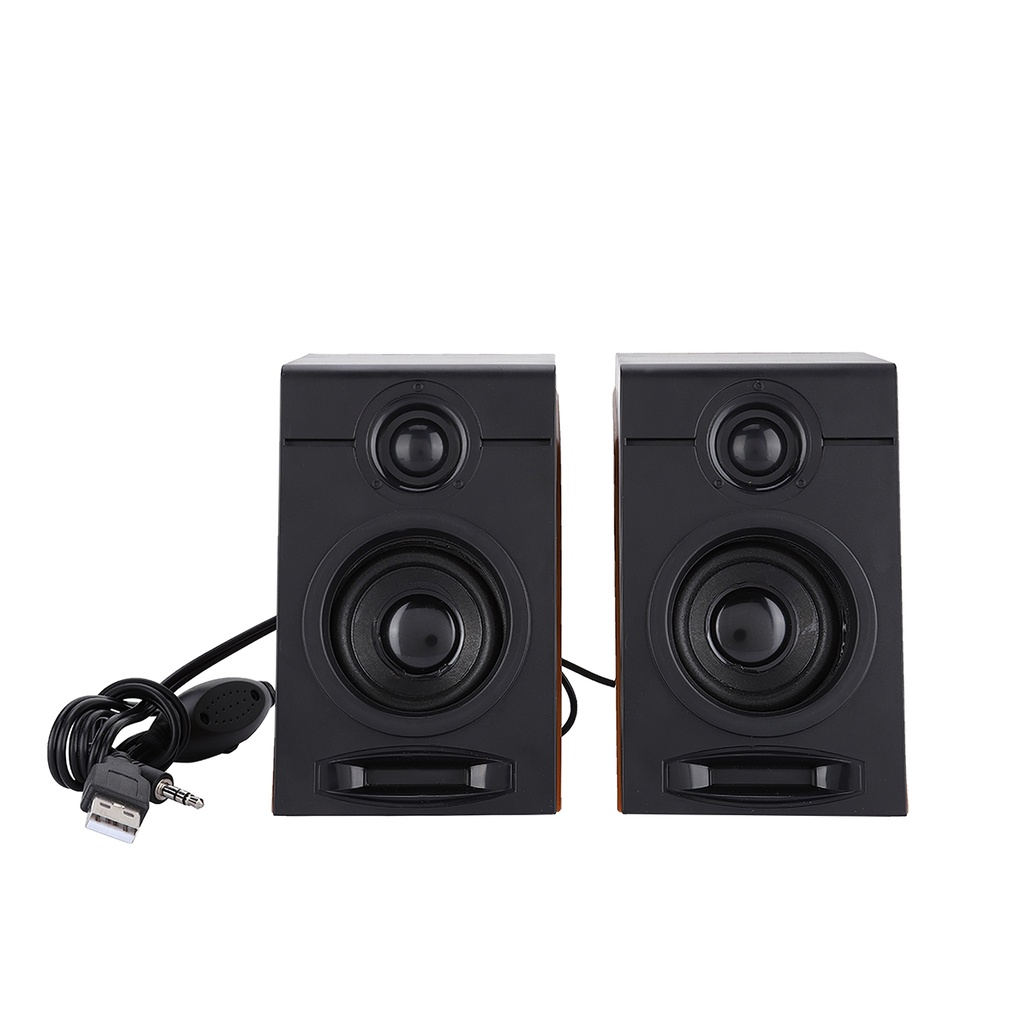 2pcs Mini Subwoofer Speakers Computer Bass Speakers Multimedia Speakers with Non-Slip Mat for Home Studio Desktop