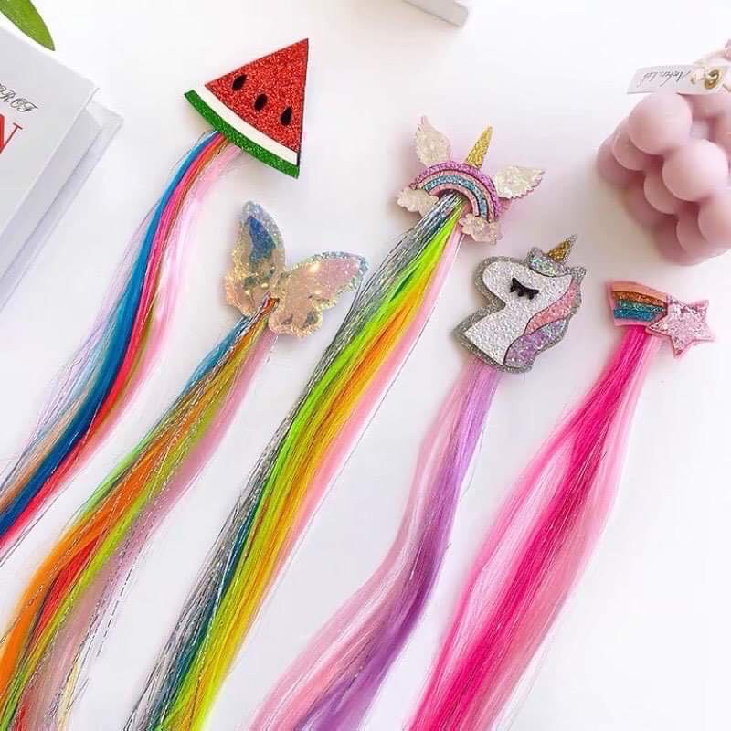 Kẹp tóc giả pony - lọn tóc giả màu sắc dễ thương cho bé gái