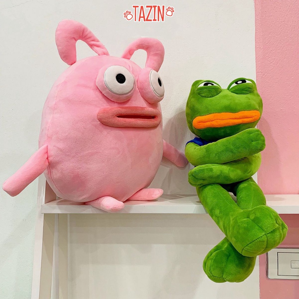 Gấu bông ếch Pepe, thỏ môi dày biểu cảm siêu bựa hài hước cao cấp TAZIN