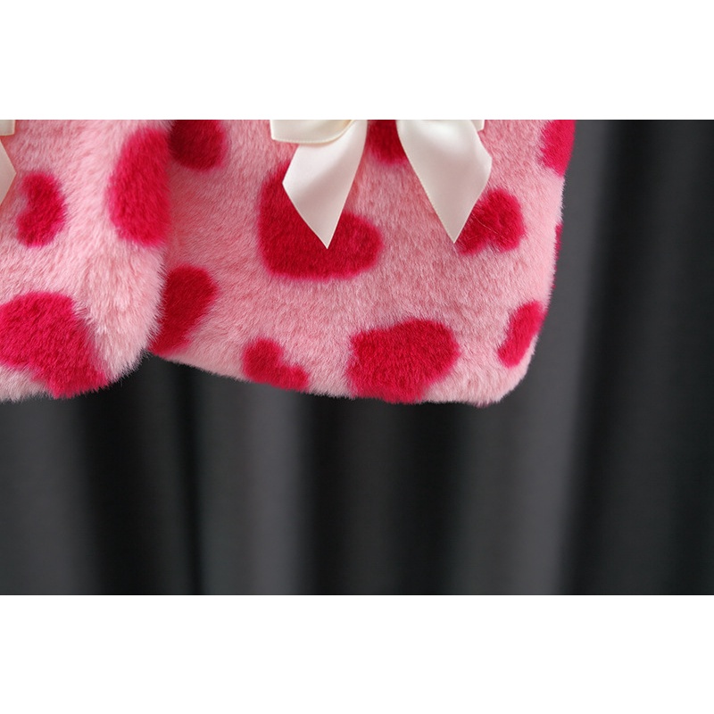 Áo Khoác Bông Dày Không Tay Giữ Ấm Thoải Mái Đính Nơ In Họa Tiết Trái Tim Dành Cho Bé Gái 0-3 Tuổi