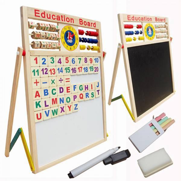 Đồ chơi bảng chữ số bằng gỗ 2 mặt có gắn nam châm cho bé đồ chơi an toàn dochoigo.vn