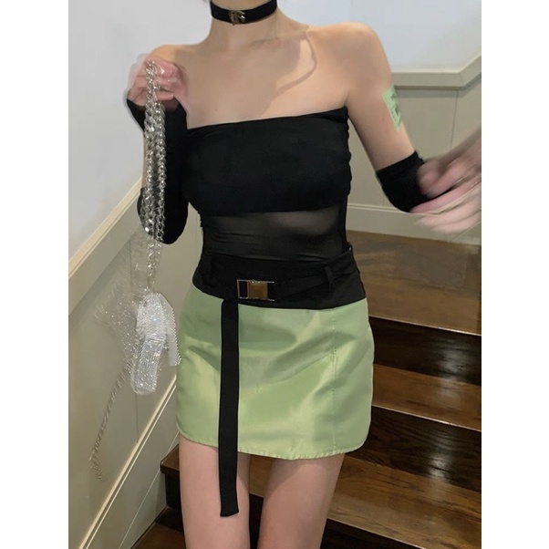 Áo ống 2 lớp phối lưới MOODY NUDY
