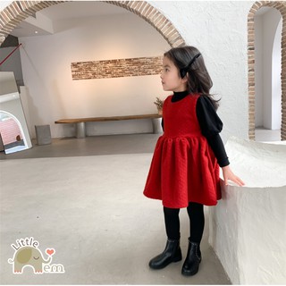 Váy Gile nơ đỏ cho bé