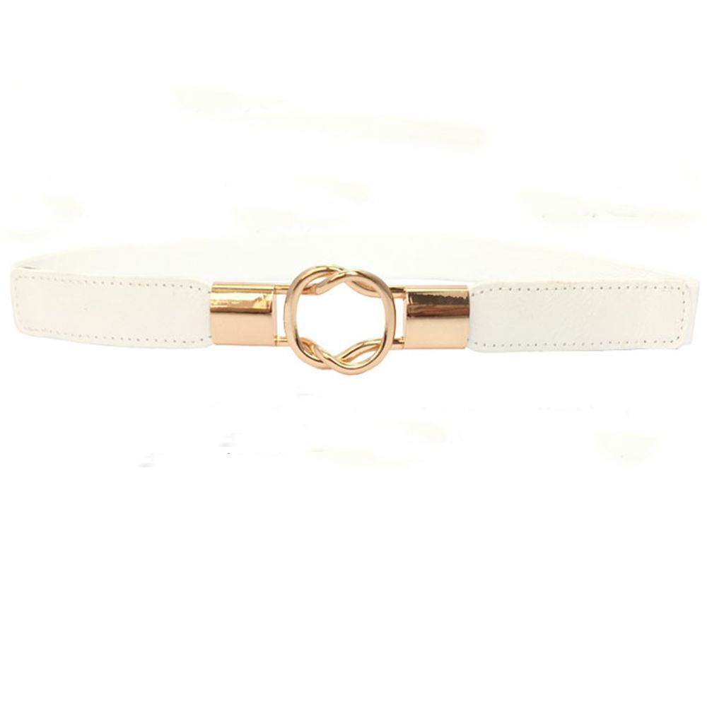 Thắt Lưng Co Giãn Khóa Tròn Nhiều Màu Phong Cách Vintage Cho Nữ
