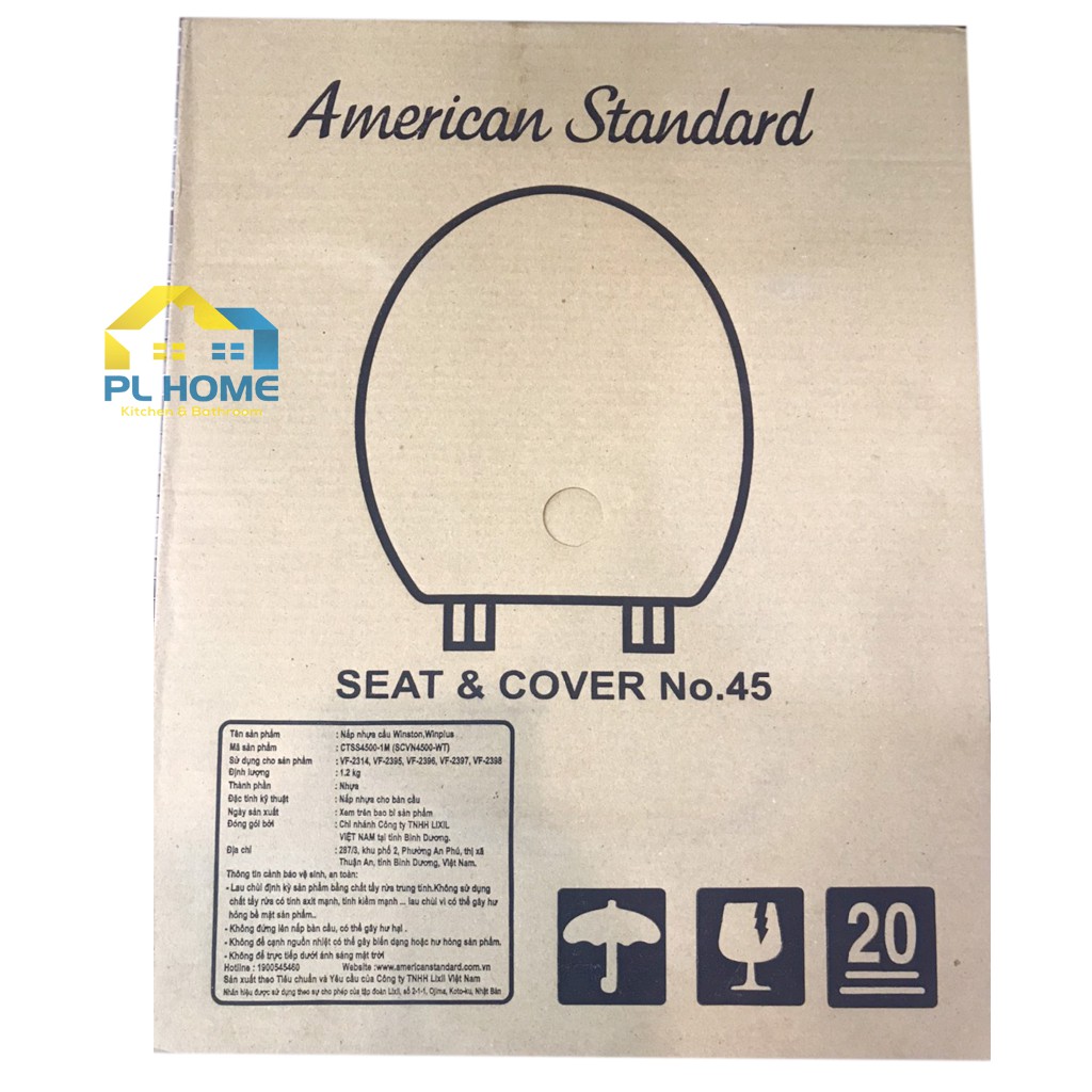 Nắp Bồn Cầu American Standard - Thay thế nắp bàn cầu Winston, Winplus VF-2314, VF-2395, VF-2396, VF-2397, VF-2398