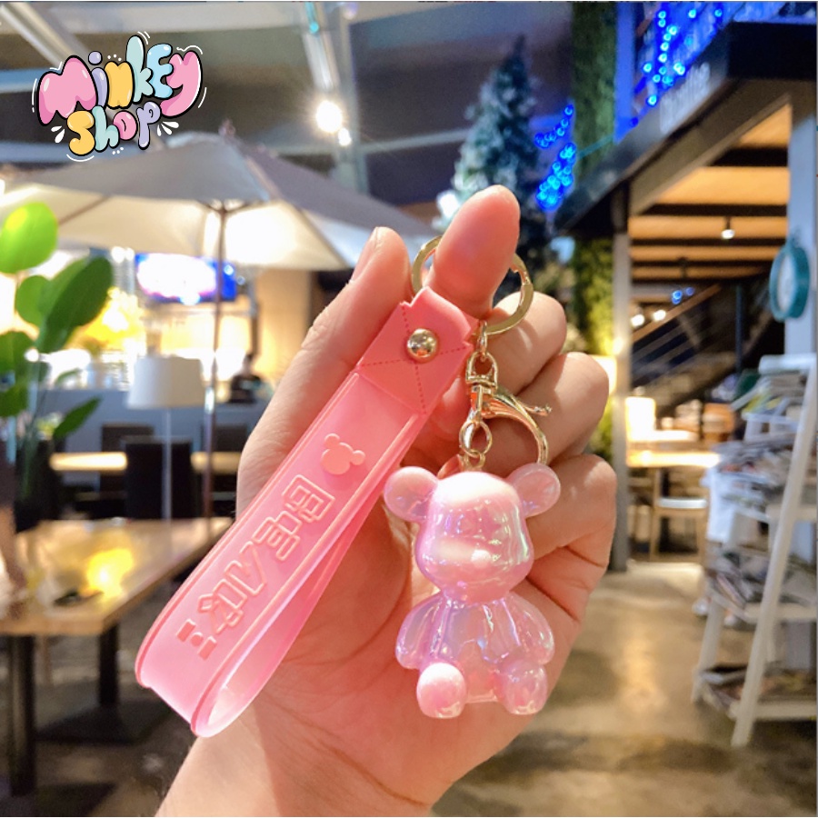 Móc Khóa Đẹp Hình Gấu Ngồi Dễ Thương, phụ kiện Túi Xách -Minkey