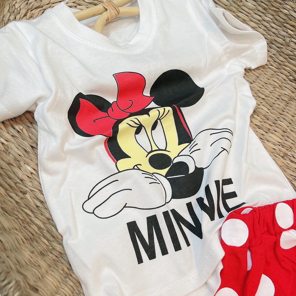 Bộ cộc tay quần đùi chip hình Mickey Minnie siêu đáng yêu ( 8-15kg)