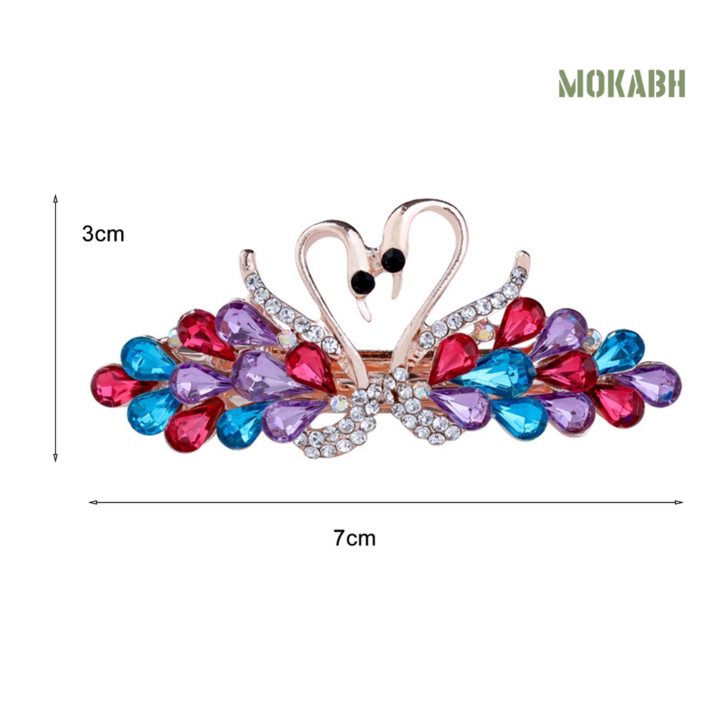 Kẹp Tóc Hình Thiên Nga Đính Đá Lấp Lánh Thanh Lịch Cho Nữ