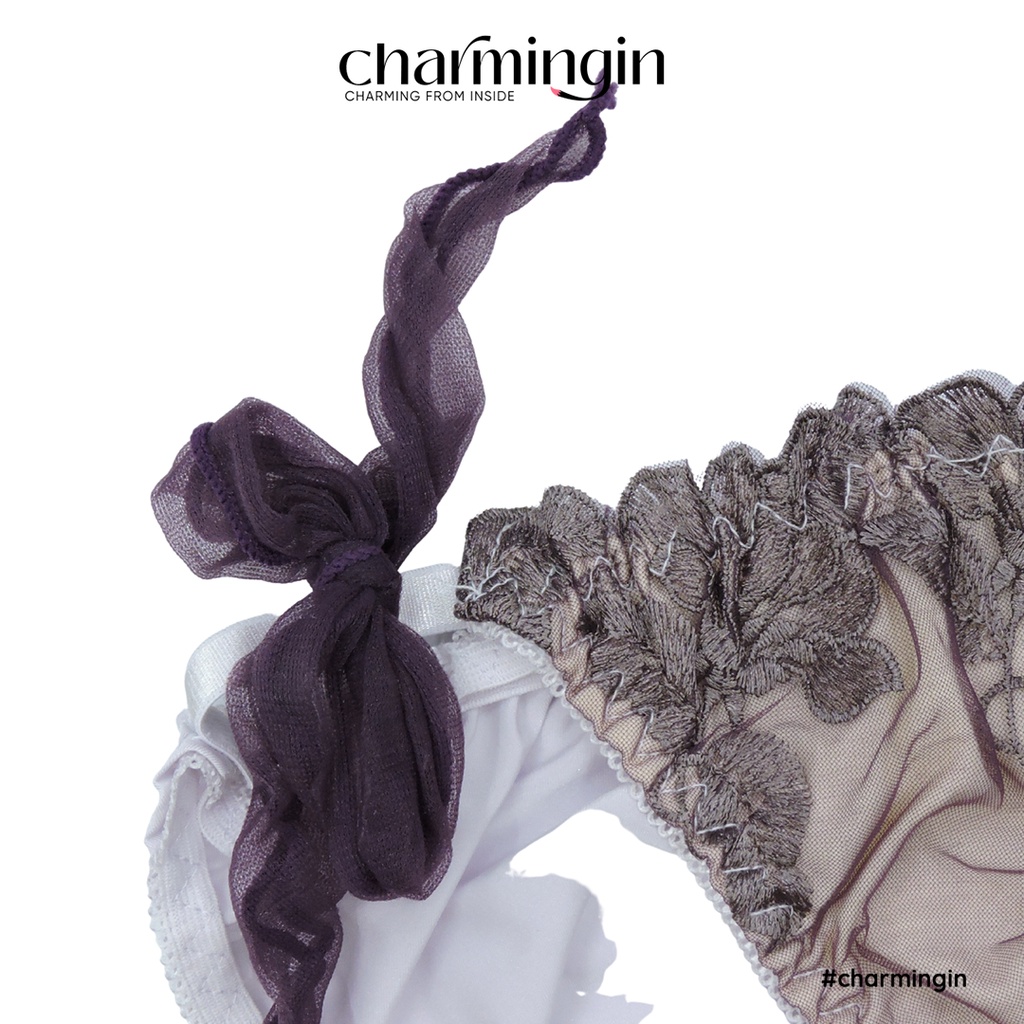 Quần lót mềm mịn ren hoa với dây hông cùng voan nơ đa phong cách size M, L - QLMF0046