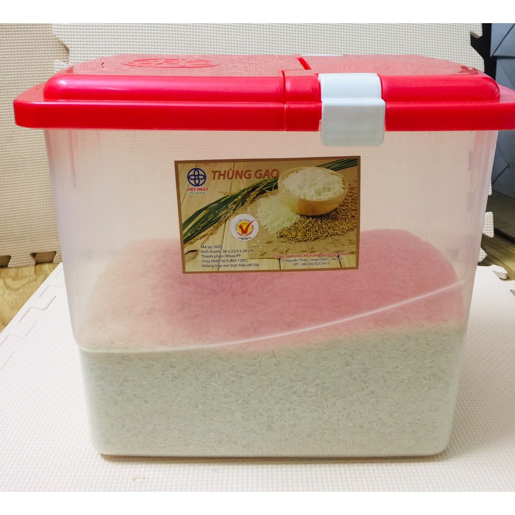 Thùng đựng gạo nắp bật Nhựa Việt Nhật 15 Kg