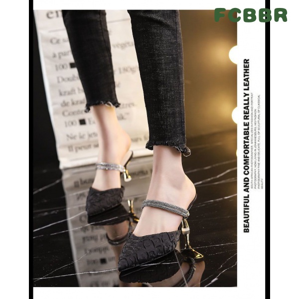 Dép Cao Gót Đính Đá Phong Cách Thời Trang Mùa Hè 2023 Dành Cho Nữ