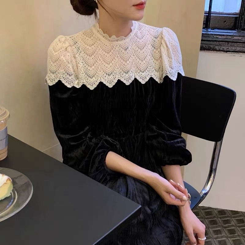 Váy ren pha nhung