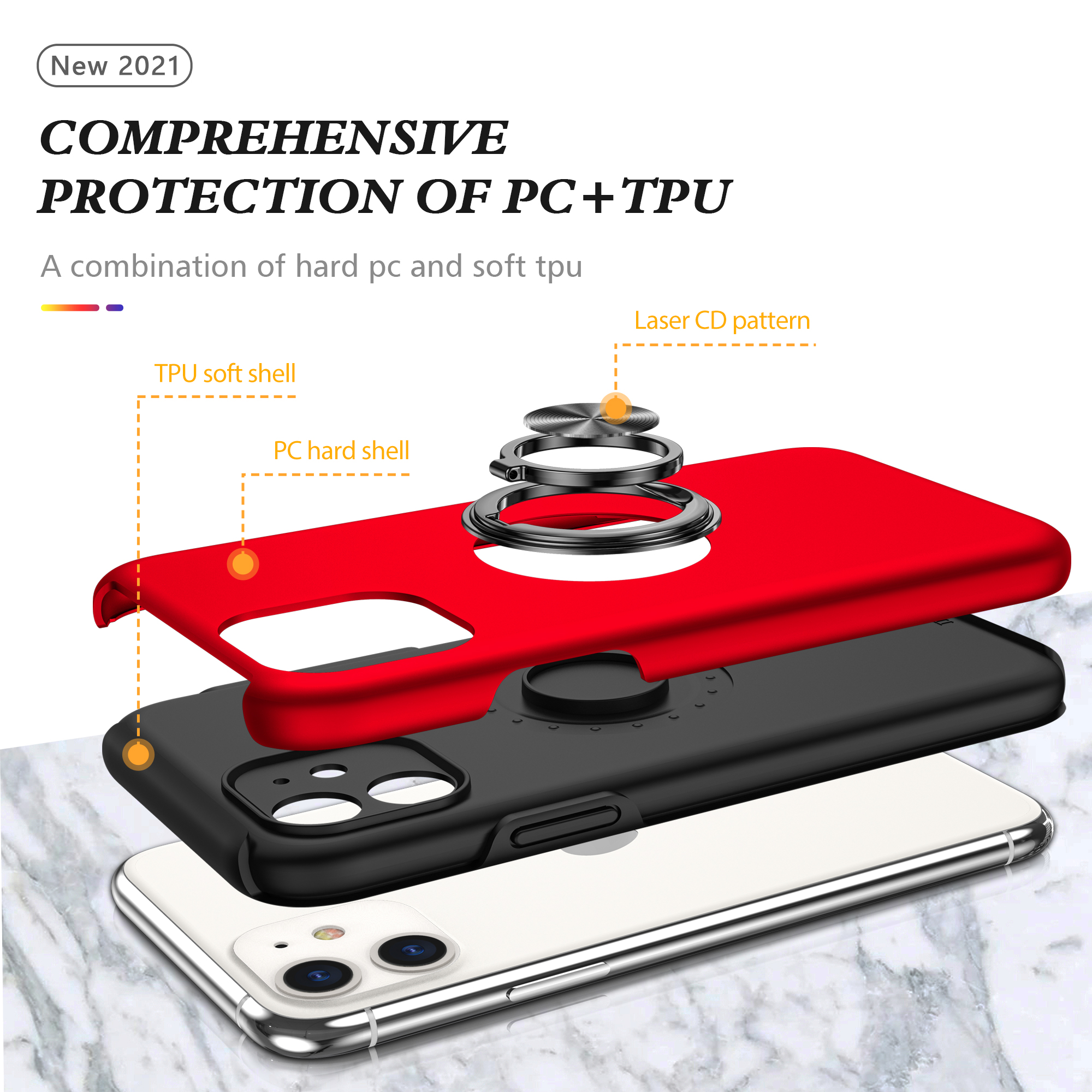 Ốp Lưng Chống Sốc Có Nhẫn Đỡ Cao Cấp Cho Iphone Xr Xsmax X 8 8plus 7p 6s 6plus Se2020