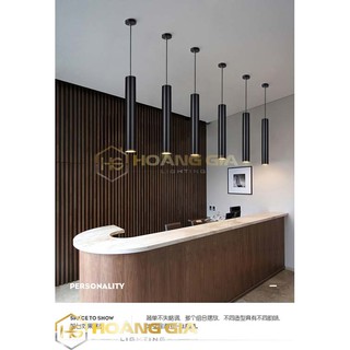 Freeship Đèn thả trần rọi ống bơ CD-204B 5w 60cm ( Đen / Trắng ) Ánh Sáng Vàng