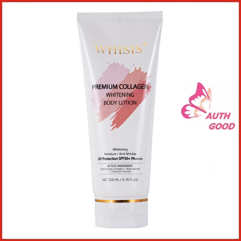Kem Dưỡng Thể Trắng Da WHISIS Premium Collagen Whitening Body Lotion 200ml