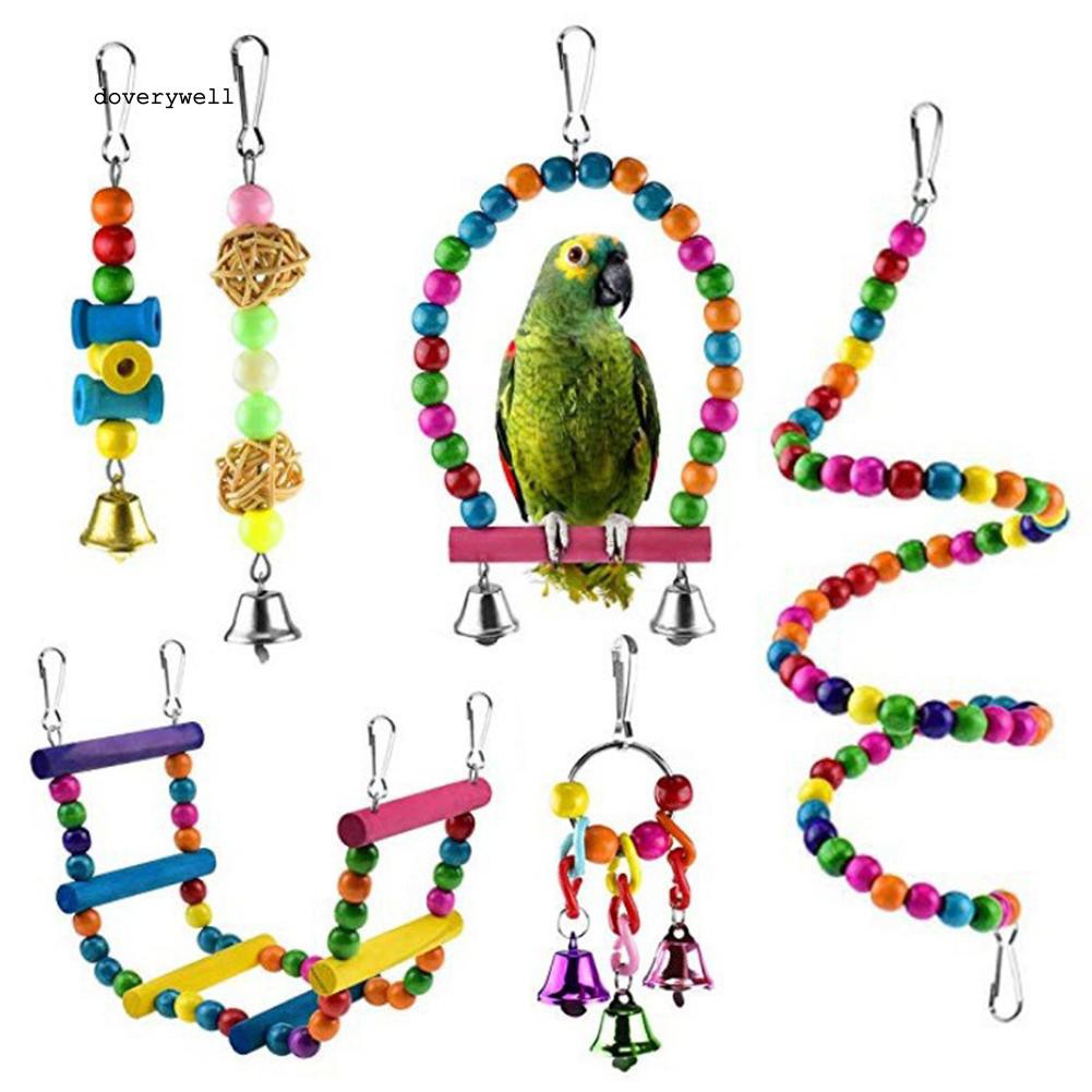 Set 6 đồ chơi cho chim nhai có nhiều màu sắc tiện dụng