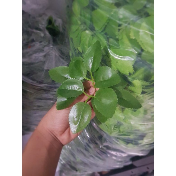 Lá Hoa Hồng giả 2 nhánh
