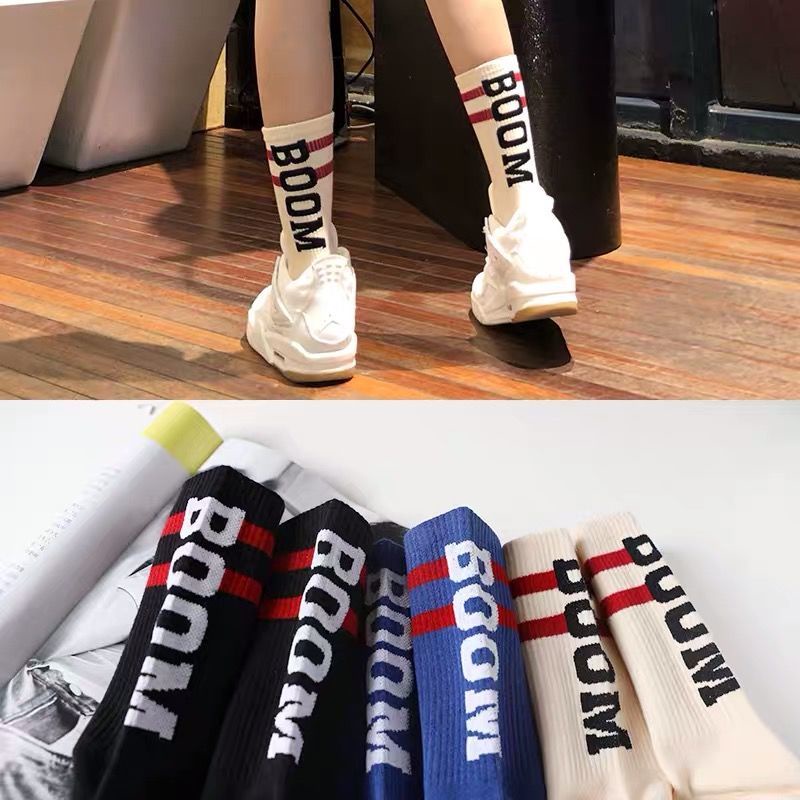 Jiashucheng Vớ Thể Thao Cổ Cao Vừa Phong Cách Harajuku Hàn Quốc Thời Trang Xuân Hè Dành Cho Học Sinh Nam Nữ