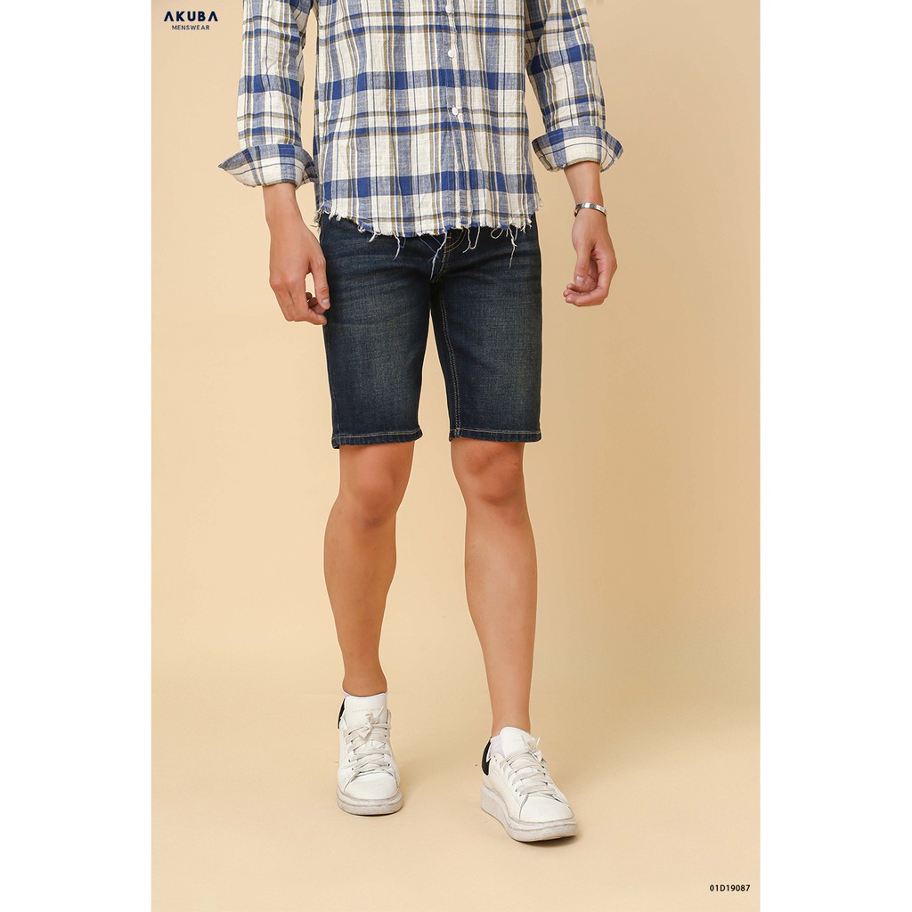 [TRỢ GIÁ] Quần Short Jean Nam Basic AKUBA Form Skinny | 01D19087