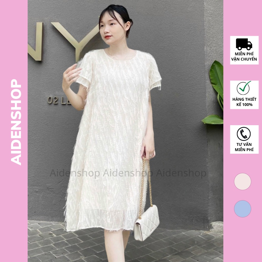 Váy bầu xinh suông thời trang Aidenshop đầm bầu dự tiệc thiết kế ren