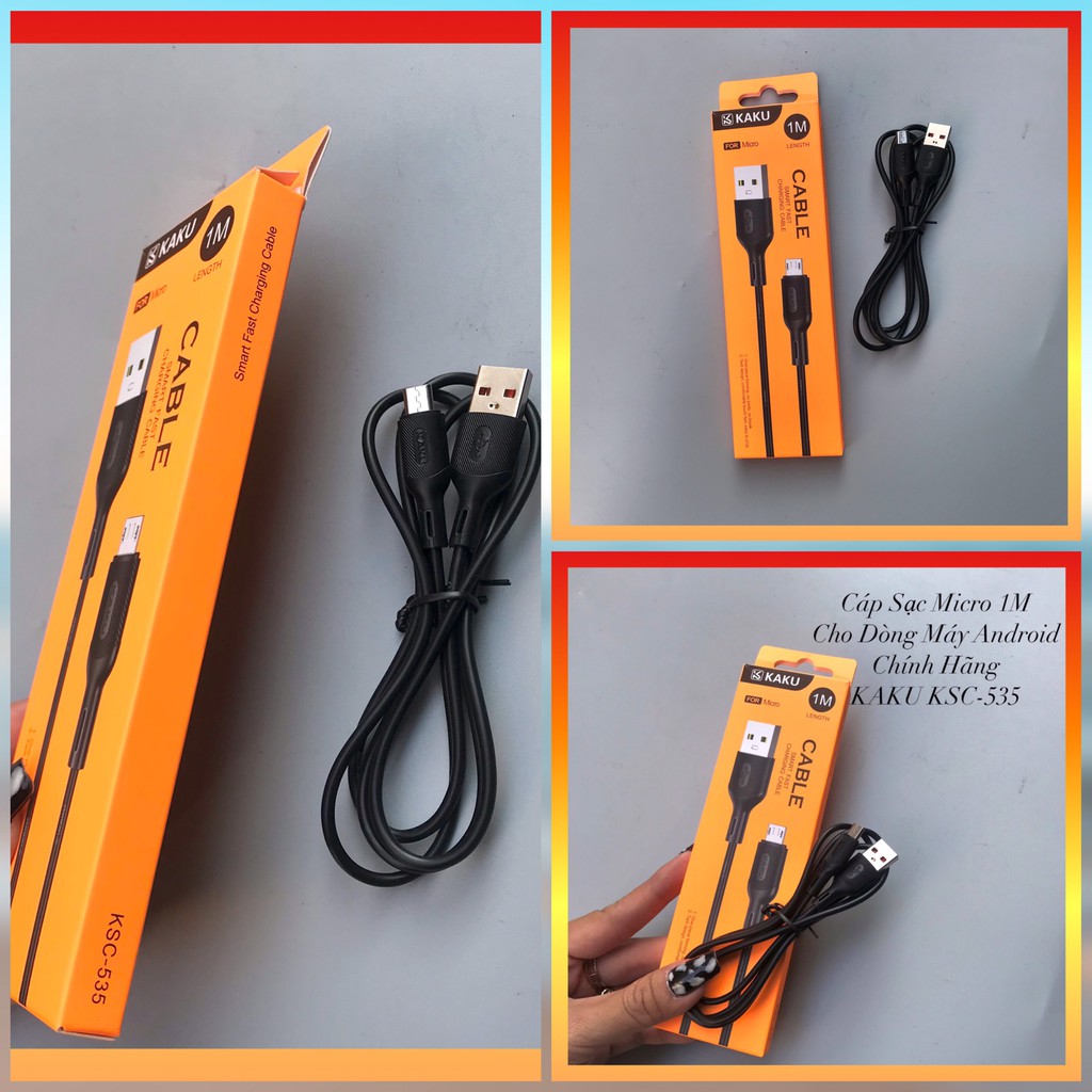 Cáp sạc micro usb,dây micro 1M,sạc đa năng cho các dòng phổ thông.hàng chuẩn ổn định,chính hãng KAKU ksc -535.