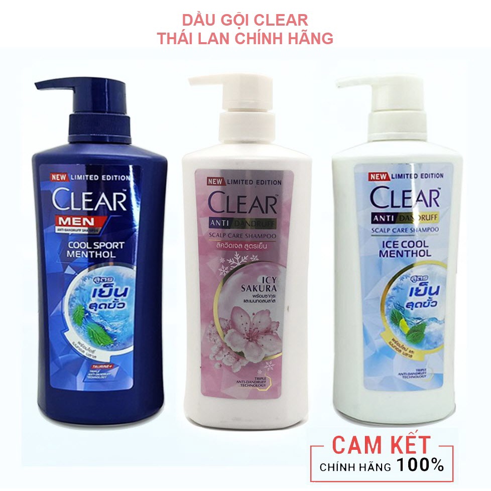 [Thái Lan] Dầu Gội Clear Men/ Bạc Hà &amp; Hoa Anh Đào