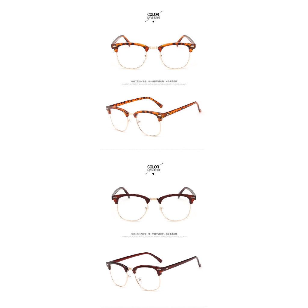 Kính mát SAMJUNE thiết kế nửa gọng phong cách retro cho nam và nữ