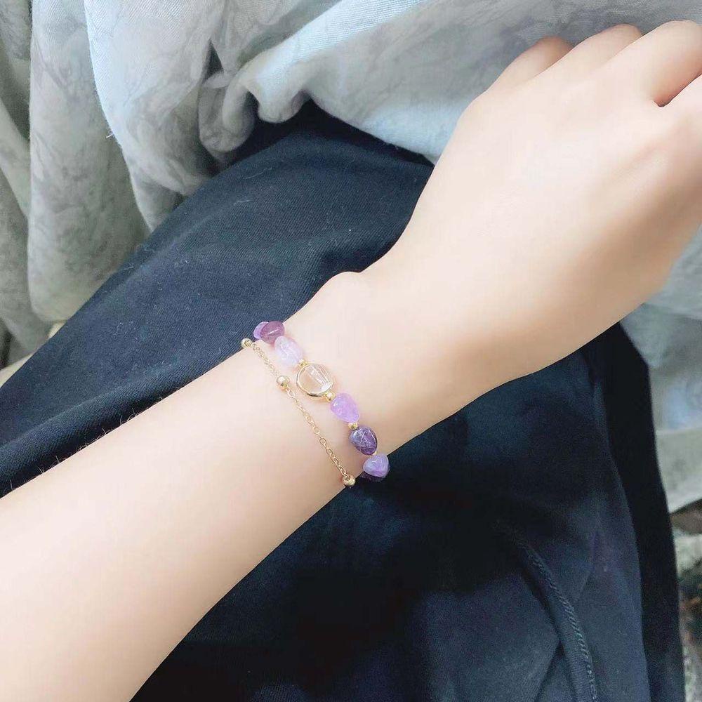 Vòng Tay Chuỗi Hạt Đá Prehnite Thời Trang Dành Cho Nữ|Vòng Tay Dây Xích Phong Cách Hàn Quốc