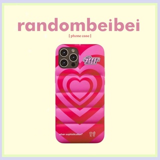𝐑𝐀𝐍𝐃𝐎𝐌𝐁𝐄𝐈𝐁𝐄𝐈 ỐP ĐIỆN THOẠI IPHONE TRÁI TIM PUFFER LOVE CASE (XANH/HỒNG)